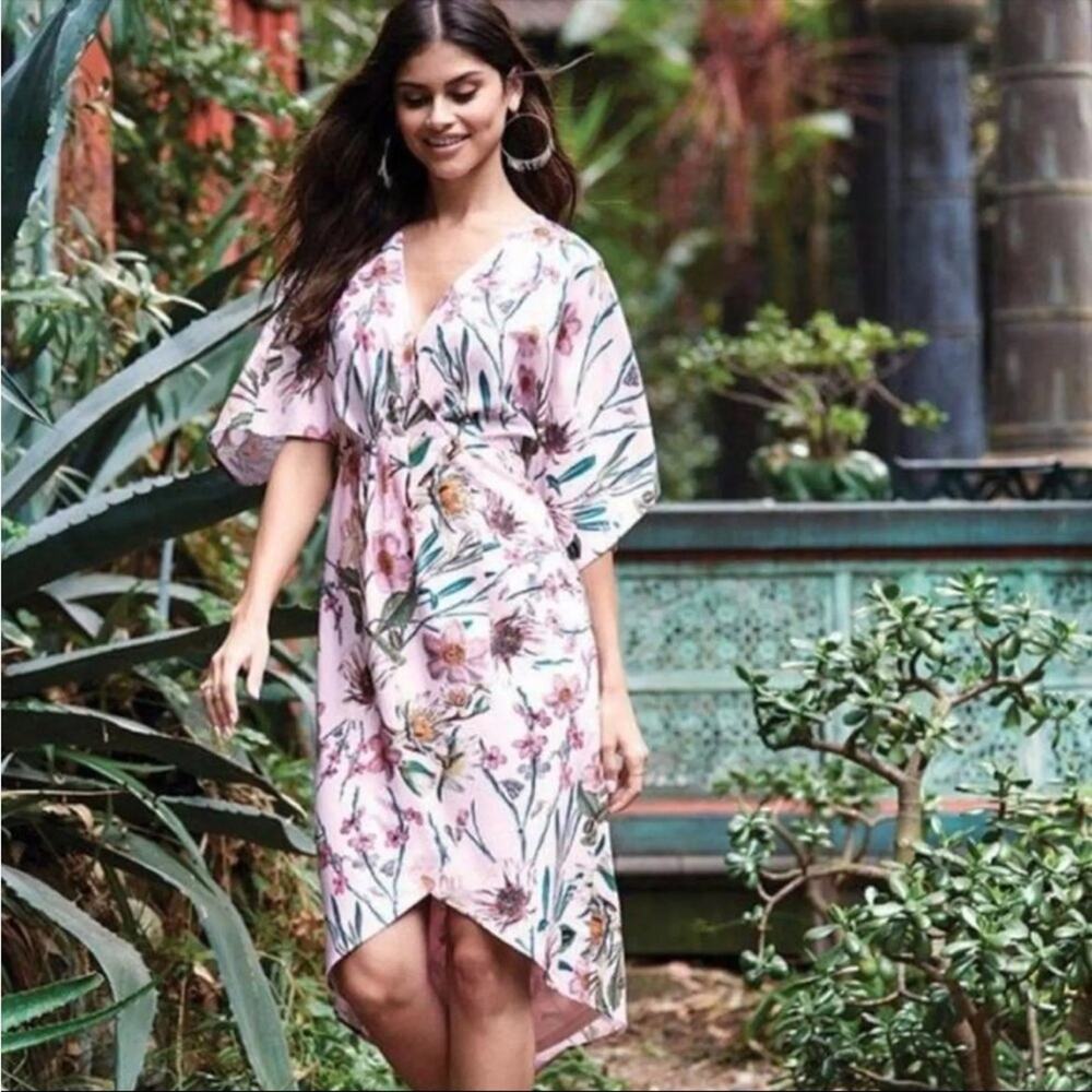 Gianni Bini Lara High Low Floral Kimono Dress‎ 4